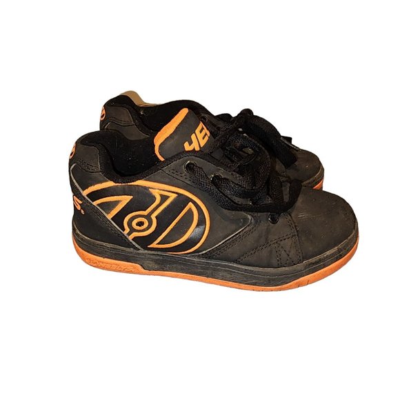 Heelys Propel Tennis shoes Orange Black youth size 2 - Picture 1 of 6